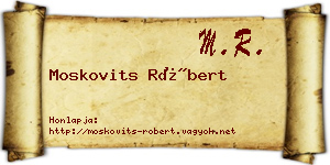 Moskovits Róbert névjegykártya
